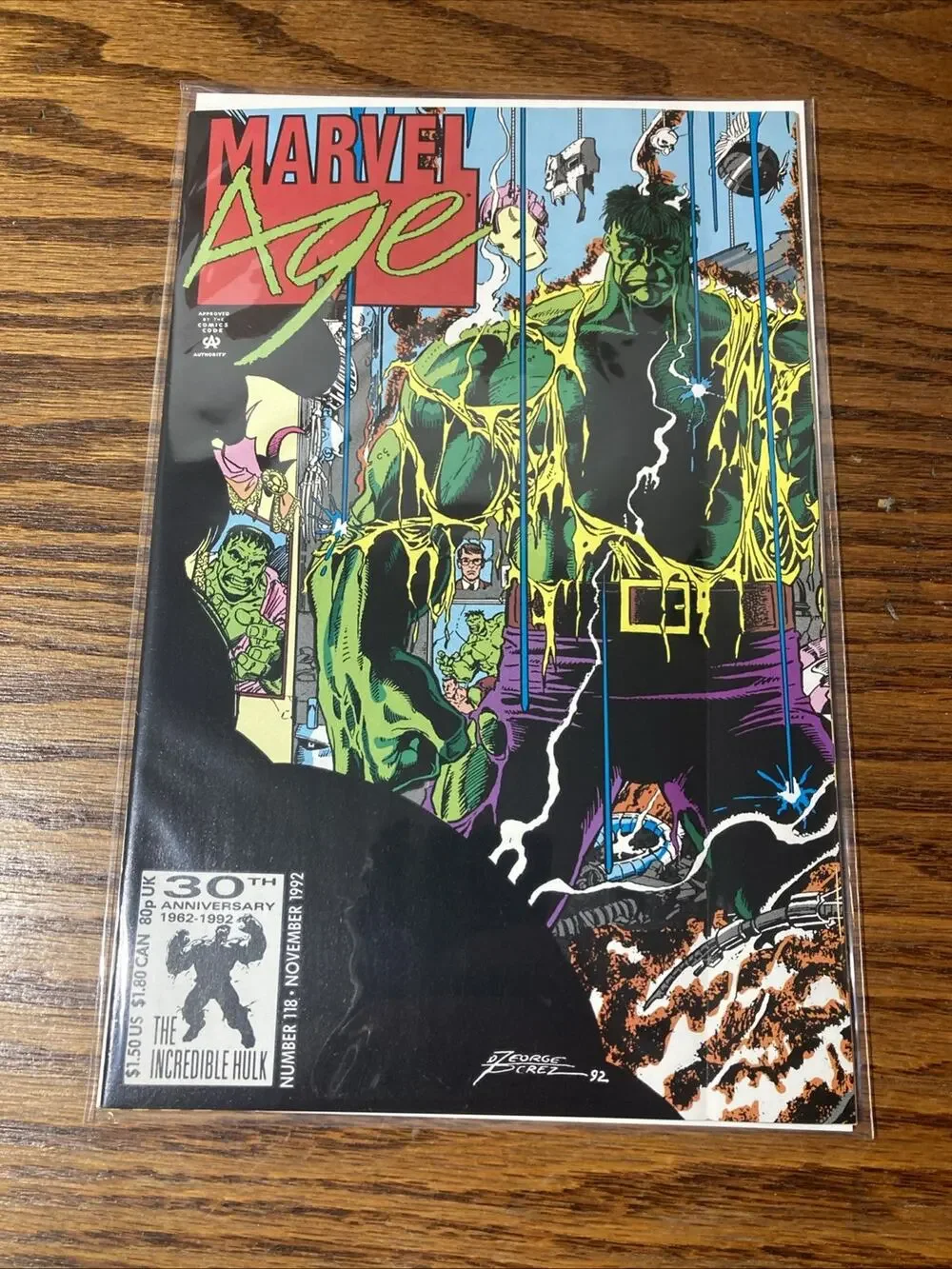 Marvel Comics Marvel Age #118 November 1992 30th Anniversary Hulk comic book